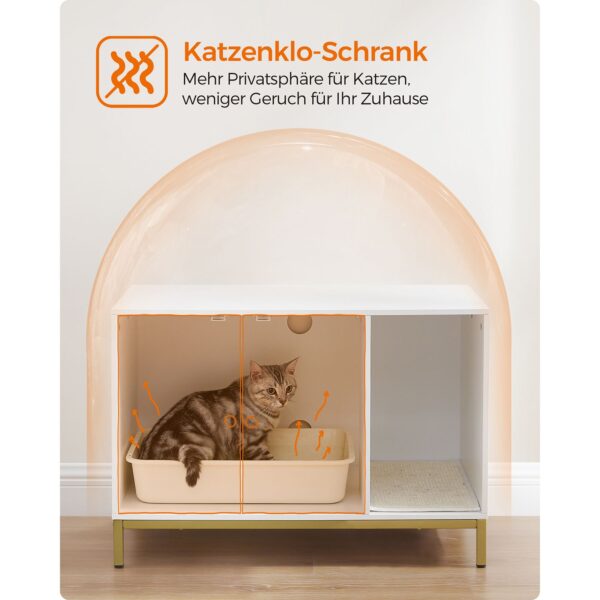 Kassi liivakast 80 x 50 x 55 cm valge kuldne - Image 5